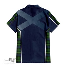 ScotsTee Shop Scottish Rollo Clan Scottish Crest and Scottish Thistle Sport Tartan Short Sleeve Shirt