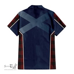 ScotsTee Shop Scottish Menzies Hunting Clan Scottish Crest and Scottish Thistle Sport Tartan Short Sleeve Shirt