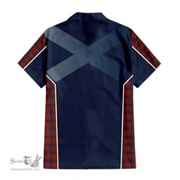ScotsTee Shop Scottish Nicolson Clan Scottish Crest and Scottish Thistle Sport Tartan Short Sleeve Shirt
