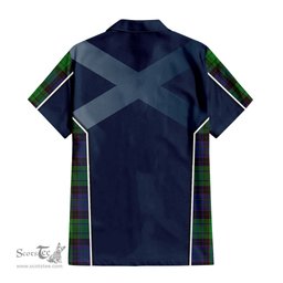 ScotsTee Shop Scottish Stewart Old Modern Clan Scottish Crest and Scottish Thistle Sport Tartan Short Sleeve Shirt