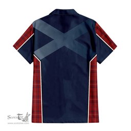 ScotsTee Shop Scottish Rose of Kilravock Clan Scottish Crest and Scottish Thistle Sport Tartan Short Sleeve Shirt