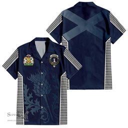 ScotsTee Shop Scottish Shepherd Clan Scottish Crest and Scottish Thistle Sport Tartan Short Sleeve Shirt