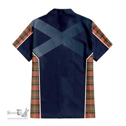 ScotsTee Shop Scottish Stewart Royal Ancient Clan Scottish Crest and Scottish Thistle Sport Tartan Short Sleeve Shirt