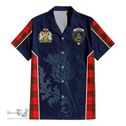 ScotsTee Shop Scottish Maxwell Modern Clan Scottish Crest and Scottish Thistle Sport Tartan Short Sleeve Shirt