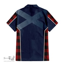 ScotsTee Shop Scottish Rob Roy Macgregor Clan Scottish Crest and Scottish Thistle Sport Tartan Short Sleeve Shirt