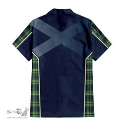 ScotsTee Shop Scottish Mow Clan Scottish Crest and Scottish Thistle Sport Tartan Short Sleeve Shirt