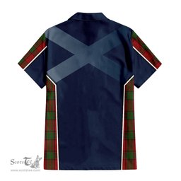 ScotsTee Shop Scottish Maxwell Clan Scottish Crest and Scottish Thistle Sport Tartan Short Sleeve Shirt