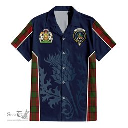 ScotsTee Shop Scottish Maxwell Clan Scottish Crest and Scottish Thistle Sport Tartan Short Sleeve Shirt