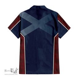 ScotsTee Shop Scottish Stirling of Keir Clan Scottish Crest and Scottish Thistle Sport Tartan Short Sleeve Shirt