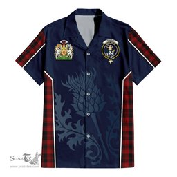 ScotsTee Shop Scottish Murray of Ochtertyre Clan Scottish Crest and Scottish Thistle Sport Tartan Short Sleeve Shirt