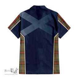 ScotsTee Shop Scottish Muirhead Old Clan Scottish Crest and Scottish Thistle Sport Tartan Short Sleeve Shirt