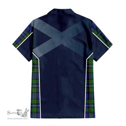 ScotsTee Shop Scottish Robertson Hunting Modern Clan Scottish Crest and Scottish Thistle Sport Tartan Short Sleeve Shirt