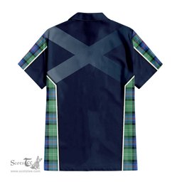 ScotsTee Shop Scottish Sutherland Ancient Clan Scottish Crest and Scottish Thistle Sport Tartan Short Sleeve Shirt