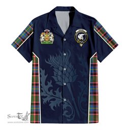 ScotsTee Shop Scottish Norvel Clan Scottish Crest and Scottish Thistle Sport Tartan Short Sleeve Shirt