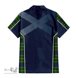 ScotsTee Shop Scottish Rollo Modern Clan Scottish Crest and Scottish Thistle Sport Tartan Short Sleeve Shirt