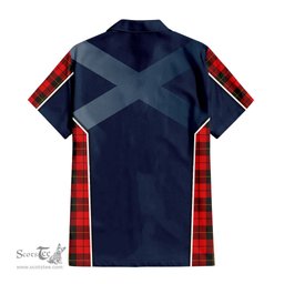 ScotsTee Shop Scottish Wallace Weathered Clan Scottish Crest and Scottish Thistle Sport Tartan Short Sleeve Shirt