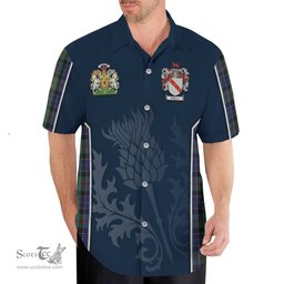 ScotsTee Shop Scottish McFadzen 02 Clan Scottish Crest and Scottish Thistle Sport Tartan Short Sleeve Shirt