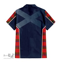 ScotsTee Shop Scottish Nicolson Modern Clan Scottish Crest and Scottish Thistle Sport Tartan Short Sleeve Shirt