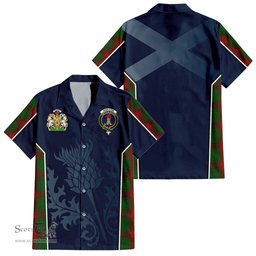 ScotsTee Shop Scottish Middleton Clan Scottish Crest and Scottish Thistle Sport Tartan Short Sleeve Shirt