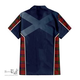 ScotsTee Shop Scottish Robertson Clan Scottish Crest and Scottish Thistle Sport Tartan Short Sleeve Shirt