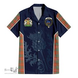 ScotsTee Shop Scottish Bruce Ancient Clan Scottish Crest and Scottish Thistle Sport Tartan Women Casual Shirt - Classic
