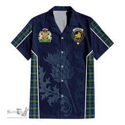 ScotsTee Shop Scottish Campbell Argyll Ancient Clan Scottish Crest and Scottish Thistle Sport Tartan Women Casual Shirt - Classic