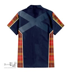 ScotsTee Shop Scottish Buchanan Old Set Weathered Clan Scottish Crest and Scottish Thistle Sport Tartan Women Casual Shirt - Classic