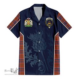 ScotsTee Shop Scottish Cameron of Lochiel Ancient Clan Scottish Crest and Scottish Thistle Sport Tartan Women Casual Shirt - Classic
