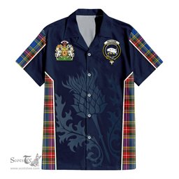 ScotsTee Shop Scottish Bethune Clan Scottish Crest and Scottish Thistle Sport Tartan Women Casual Shirt - Classic