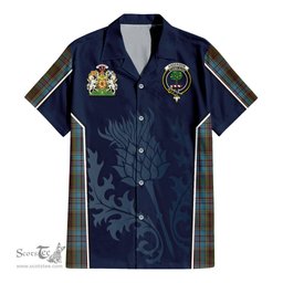 ScotsTee Shop Scottish Anderson Clan Scottish Crest and Scottish Thistle Sport Tartan Women Casual Shirt - Classic