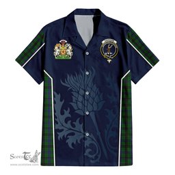 ScotsTee Shop Scottish Davidson Clan Scottish Crest and Scottish Thistle Sport Tartan Women Casual Shirt - Classic