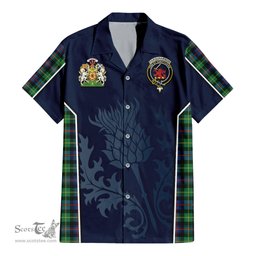 ScotsTee Shop Scottish Farquharson Ancient Clan Scottish Crest and Scottish Thistle Sport Tartan Women Casual Shirt - Classic