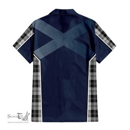 ScotsTee Shop Scottish Erskine Black and White Clan Scottish Crest and Scottish Thistle Sport Tartan Women Casual Shirt - Classic