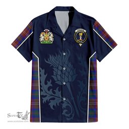ScotsTee Shop Scottish Chisholm Hunting Modern Clan Scottish Crest and Scottish Thistle Sport Tartan Women Casual Shirt - Classic