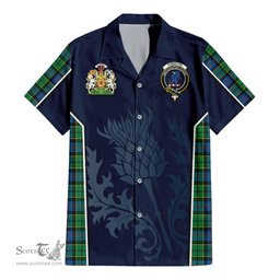 ScotsTee Shop Scottish Forsyth Ancient Clan Scottish Crest and Scottish Thistle Sport Tartan Women Casual Shirt - Classic