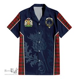 ScotsTee Shop Scottish Dalzell (Dalziel) Clan Scottish Crest and Scottish Thistle Sport Tartan Women Casual Shirt - Classic