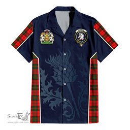 ScotsTee Shop Scottish Dunbar Modern Clan Scottish Crest and Scottish Thistle Sport Tartan Women Casual Shirt - Classic