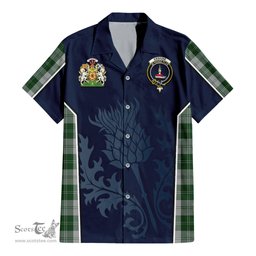 ScotsTee Shop Scottish Erskine Green Clan Scottish Crest and Scottish Thistle Sport Tartan Women Casual Shirt - Classic