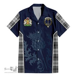 ScotsTee Shop Scottish Glendinning Clan Scottish Crest and Scottish Thistle Sport Tartan Women Casual Shirt - Classic