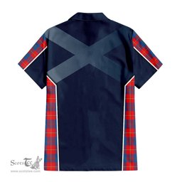 ScotsTee Shop Scottish Galloway Red Clan Scottish Crest and Scottish Thistle Sport Tartan Women Casual Shirt - Classic