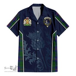 ScotsTee Shop Scottish Carmichael Clan Scottish Crest and Scottish Thistle Sport Tartan Women Casual Shirt - Classic