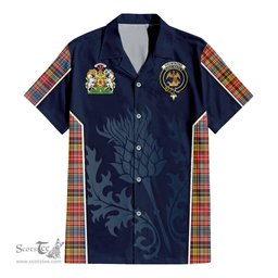 ScotsTee Shop Scottish Drummond of Strathallan Modern Clan Scottish Crest and Scottish Thistle Sport Tartan Women Casual Shirt - Classic