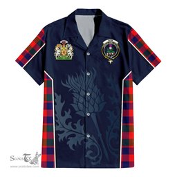 ScotsTee Shop Scottish Gow of Skeoch Clan Scottish Crest and Scottish Thistle Sport Tartan Women Casual Shirt - Classic