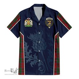 ScotsTee Shop Scottish Drummond Clan Scottish Crest and Scottish Thistle Sport Tartan Women Casual Shirt - Classic