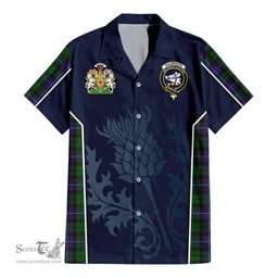 ScotsTee Shop Scottish Galbraith Clan Scottish Crest and Scottish Thistle Sport Tartan Women Casual Shirt - Classic