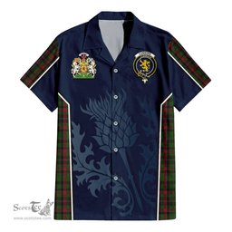 ScotsTee Shop Scottish Cumming Hunting Clan Scottish Crest and Scottish Thistle Sport Tartan Women Casual Shirt - Classic