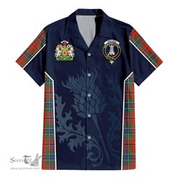 ScotsTee Shop Scottish MacLean of Duart Ancient Clan Scottish Crest and Scottish Thistle Sport Tartan Women Casual Shirt - Classic