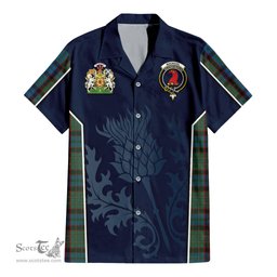 ScotsTee Shop Scottish MacNicol Hunting Clan Scottish Crest and Scottish Thistle Sport Tartan Women Casual Shirt - Classic