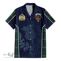 ScotsTee Shop Scottish Kelly of Sleat Hunting Clan Scottish Crest and Scottish Thistle Sport Tartan Women Casual Shirt - Classic