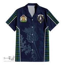 ScotsTee Shop Scottish Lamont Clan Scottish Crest and Scottish Thistle Sport Tartan Women Casual Shirt - Classic